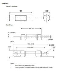 10pcs/pack - Solar PV Fuse Link DC 15A 1000V Size 10x38mm